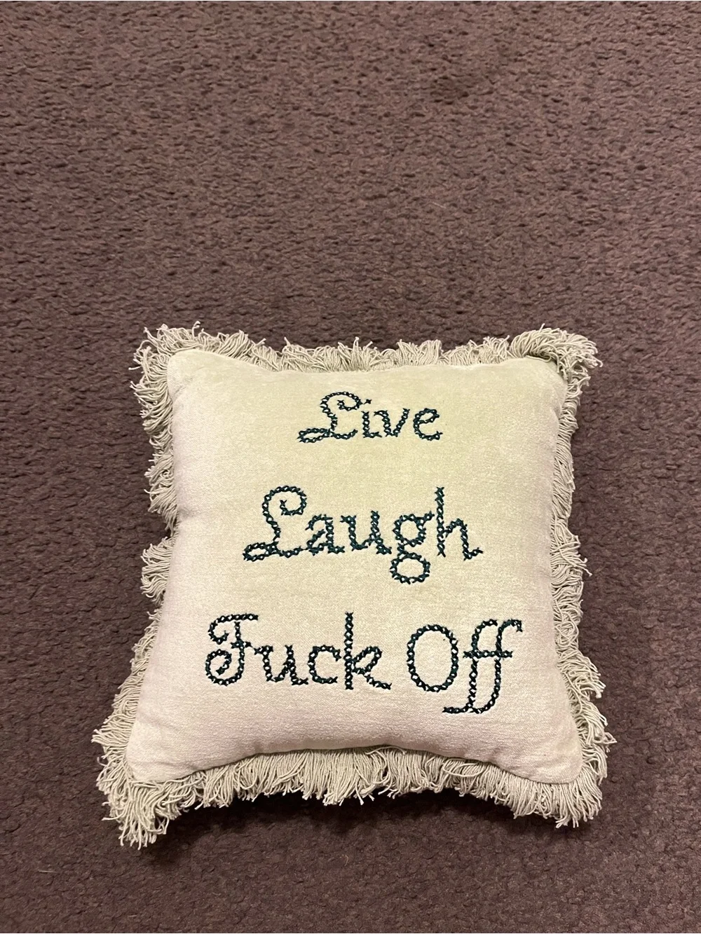 Vintage Style Live Laugh Fck Off Throw Pillow